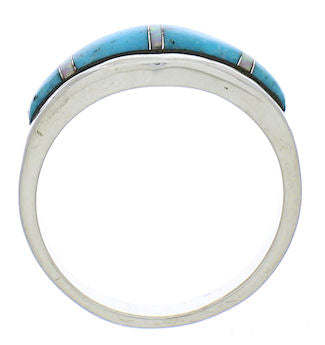 Southwestern Turquoise Opal Silver Ring Size 7-3/4 EX51048